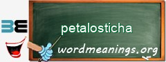 WordMeaning blackboard for petalosticha